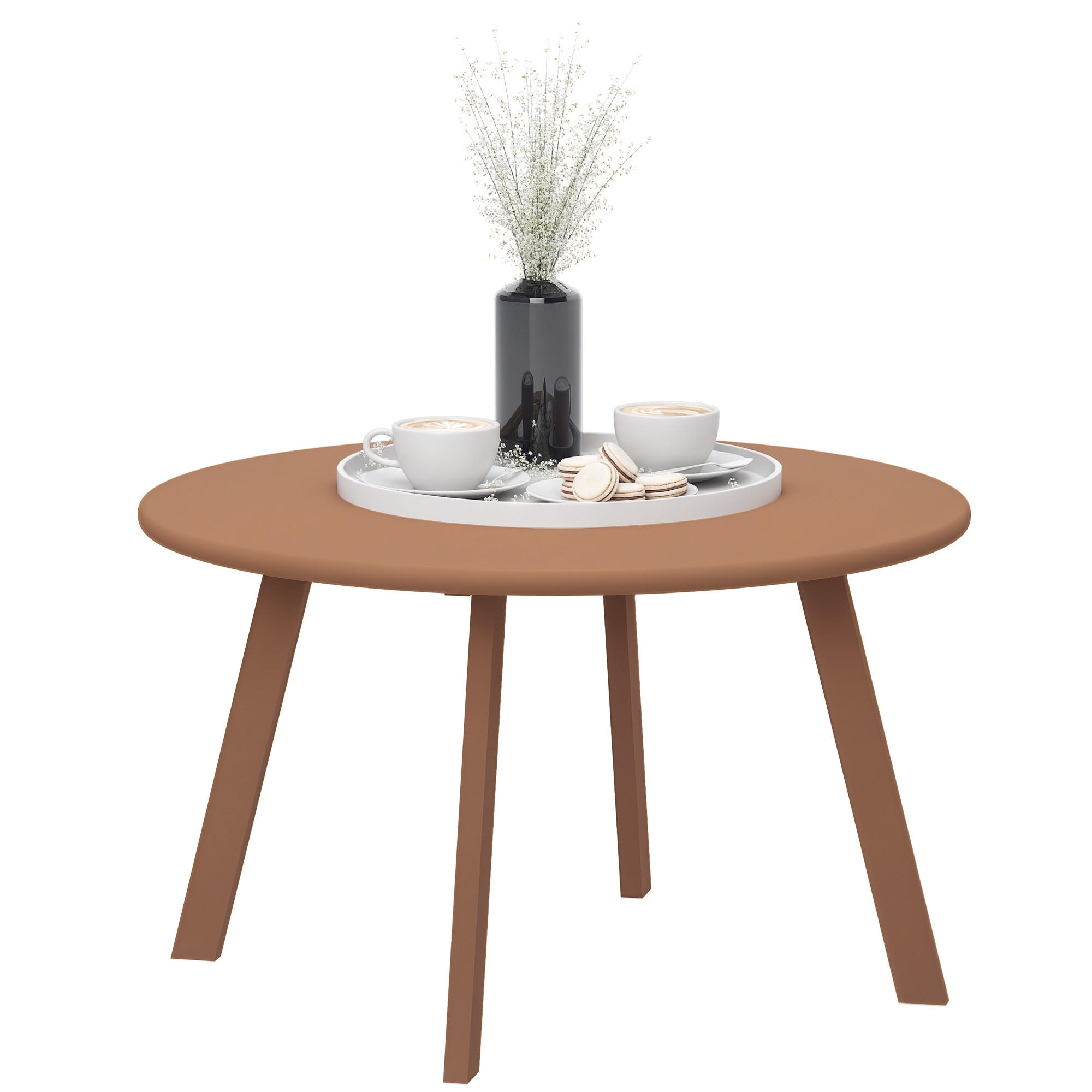 GARTENBEISTELLTISCH DE-14129 rund Ø70 cm, rutschfest Orange - Orange, Metall (70/70/42cm) - ComfortXL