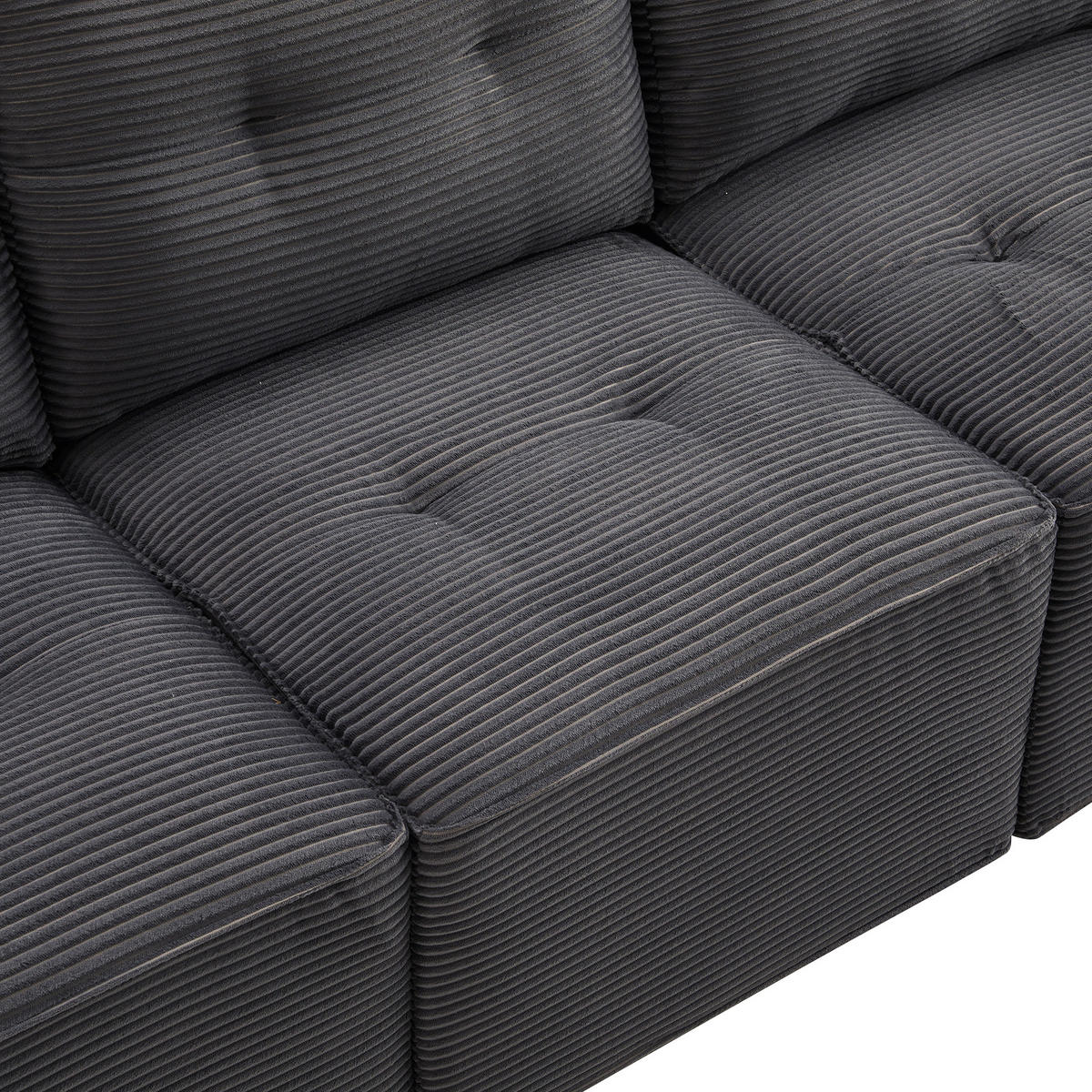 SOFA, 4-Sitzer, Stauraum, Hocker, Grau, 280x146x85cm - Grau, Textil (146/280cm) - FLIEKS