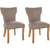WOHNZIMMERSTUHL 2er Set Stoff taupe - Taupe/Naturfarben, Holz/Textil (52/90/59cm) - CLP