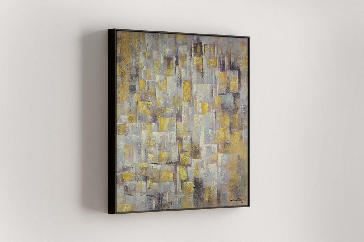 OLEJOMALBA 80/80 cm, Příroda a krajina - žlutá, dřevo/textil (80/80cm) - KUNSTLOFT