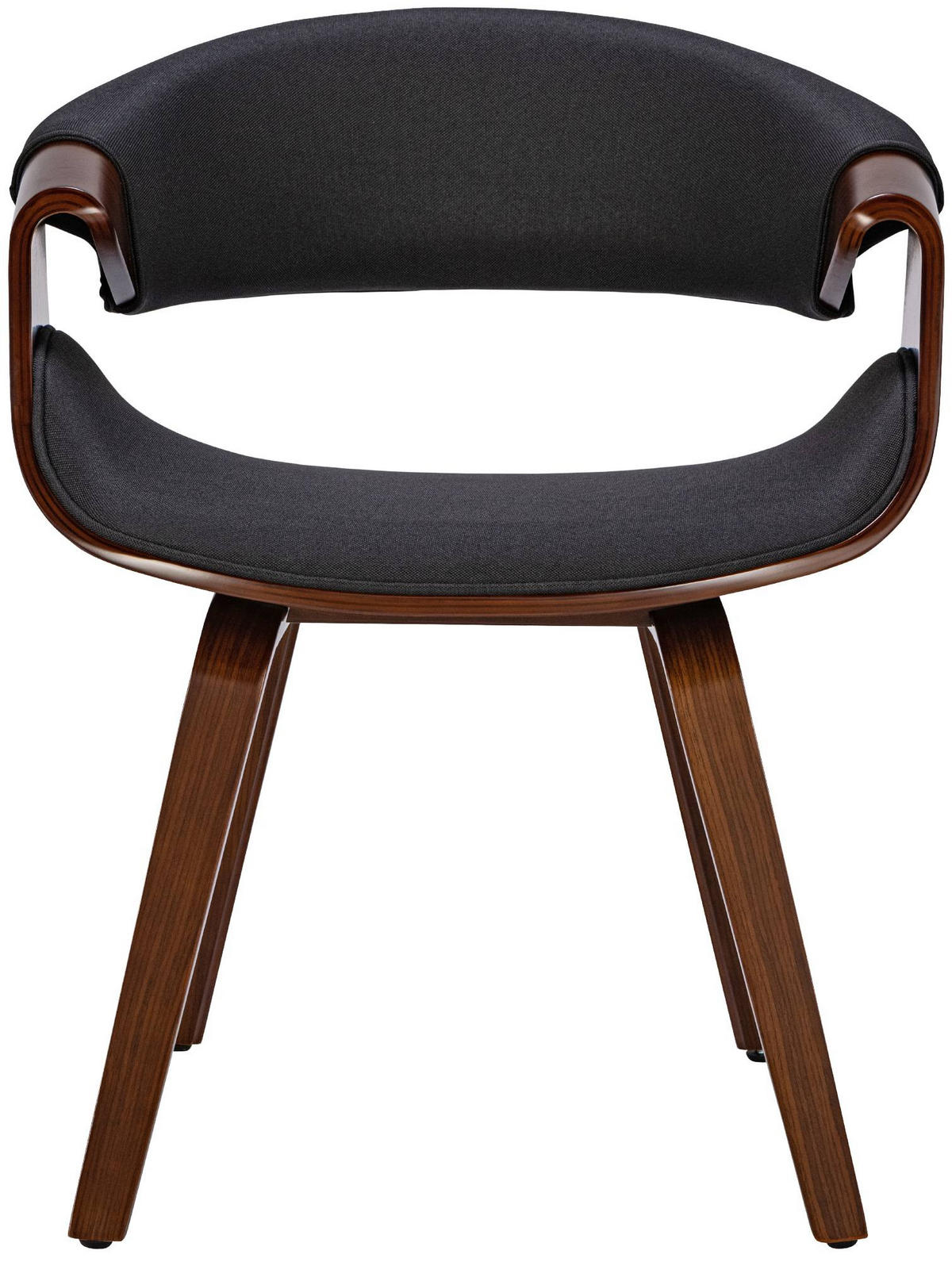 STUHL 2er Set Stoff walnuss/schwarz - Walnussfarben/Schwarz, Holz/Textil (62/76/52cm) - CLP