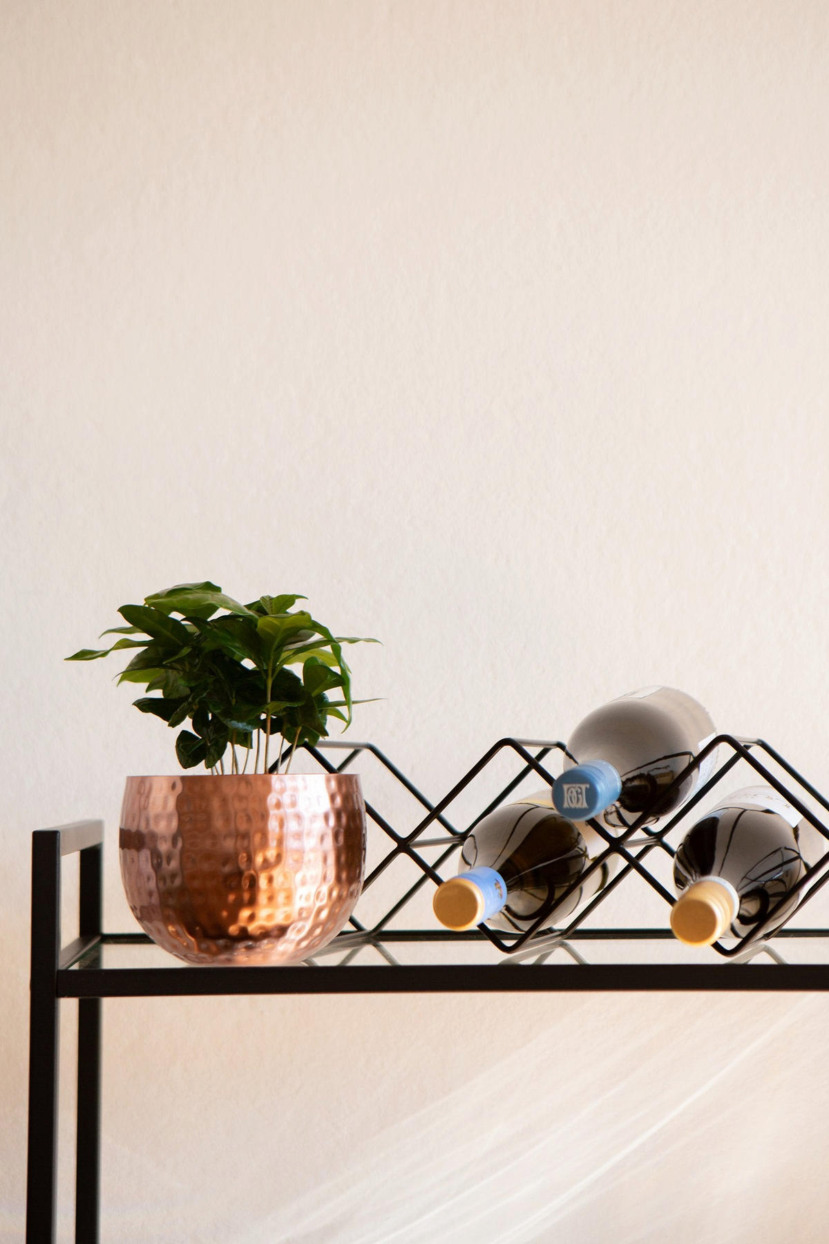 WEINREGAL Kaya aus Eisen in Schwarz 54/13 cm - Schwarz, Metall (14.5/13/54cm) - LaLe Living
