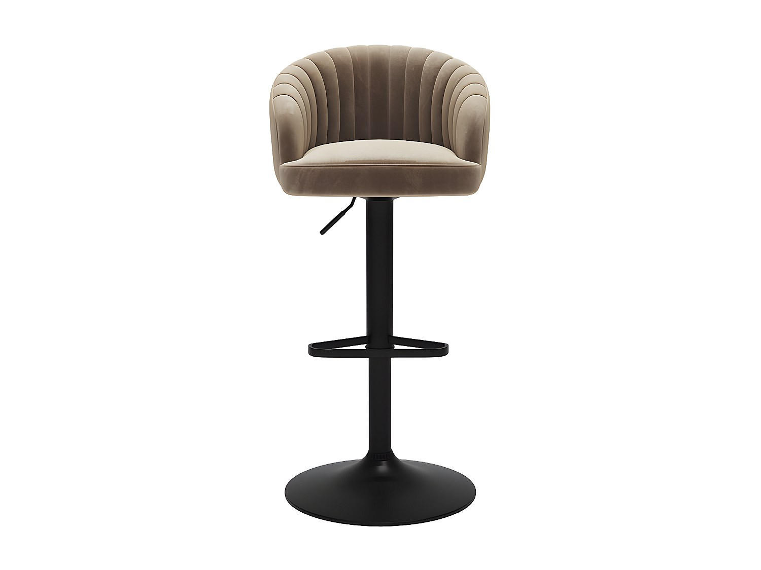 BARHOCKER - 54 cmcm x 52 cmcm - Samt, Stoff - Beige - DORALIZ - Beige, Textil (54/105/52cm) - Vente-Unique