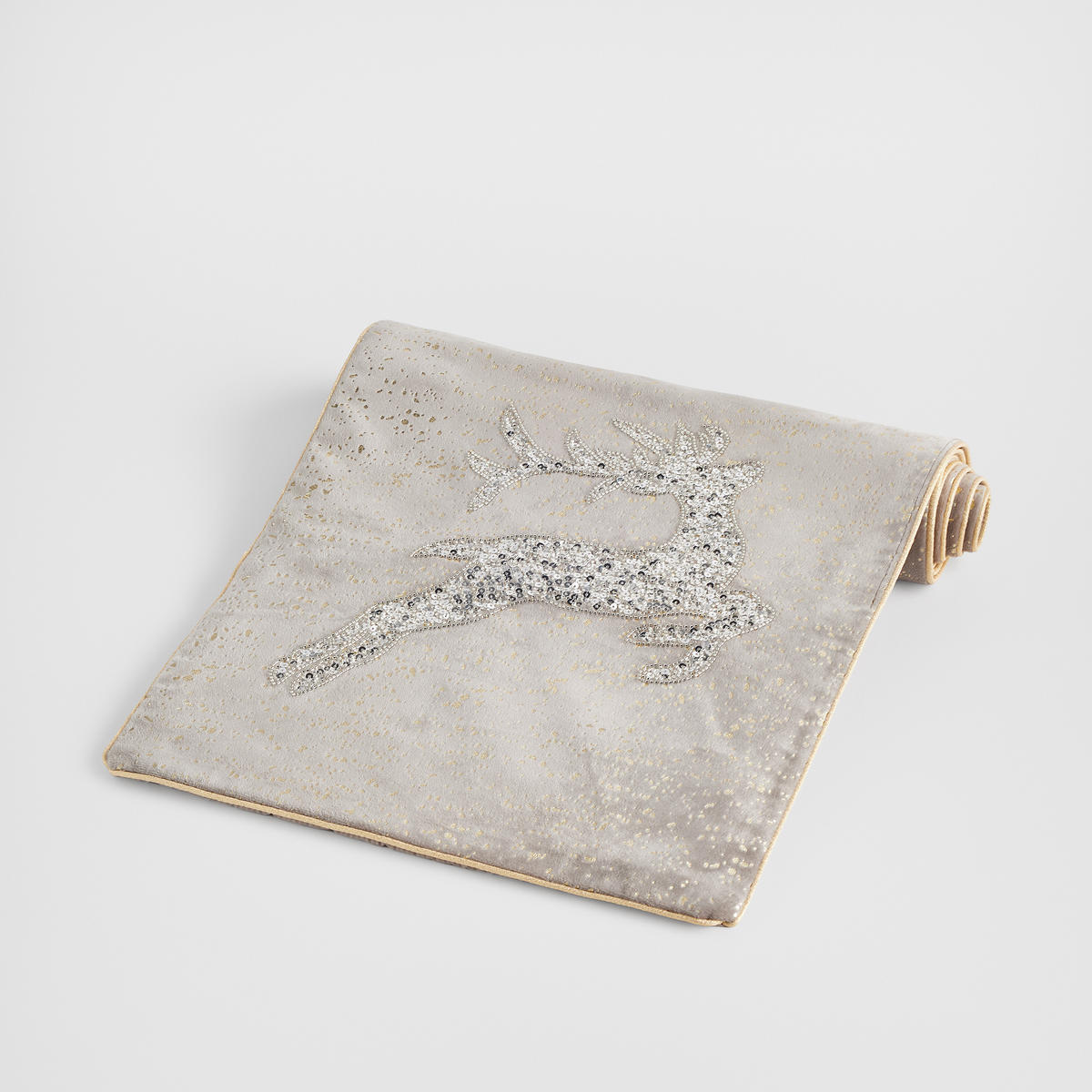 TISCHLÄUFER aus Samt DRIDIS 40x180 cm, Beige, Weihnachten Deko Tischdecke, Christmas - Beige, Kunststoff (180/40/1cm) - home&you