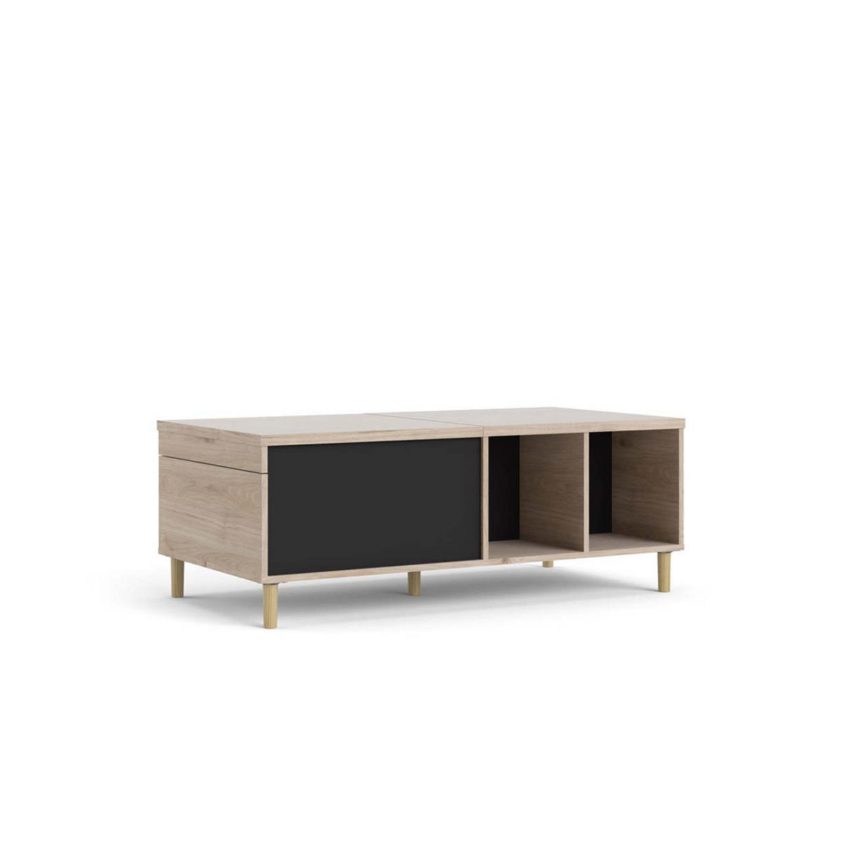 COUCHTISCH Schwarz - Schwarz, Holzwerkstoff (61/120/45cm) - ebuy24