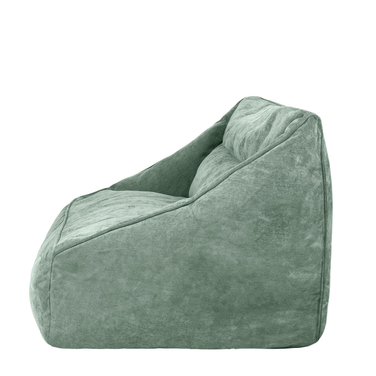 SITZSACK Sofa Chenille Cecilia - Salbeigrün, Kunststoff/Textil (160/70/93cm) - icon