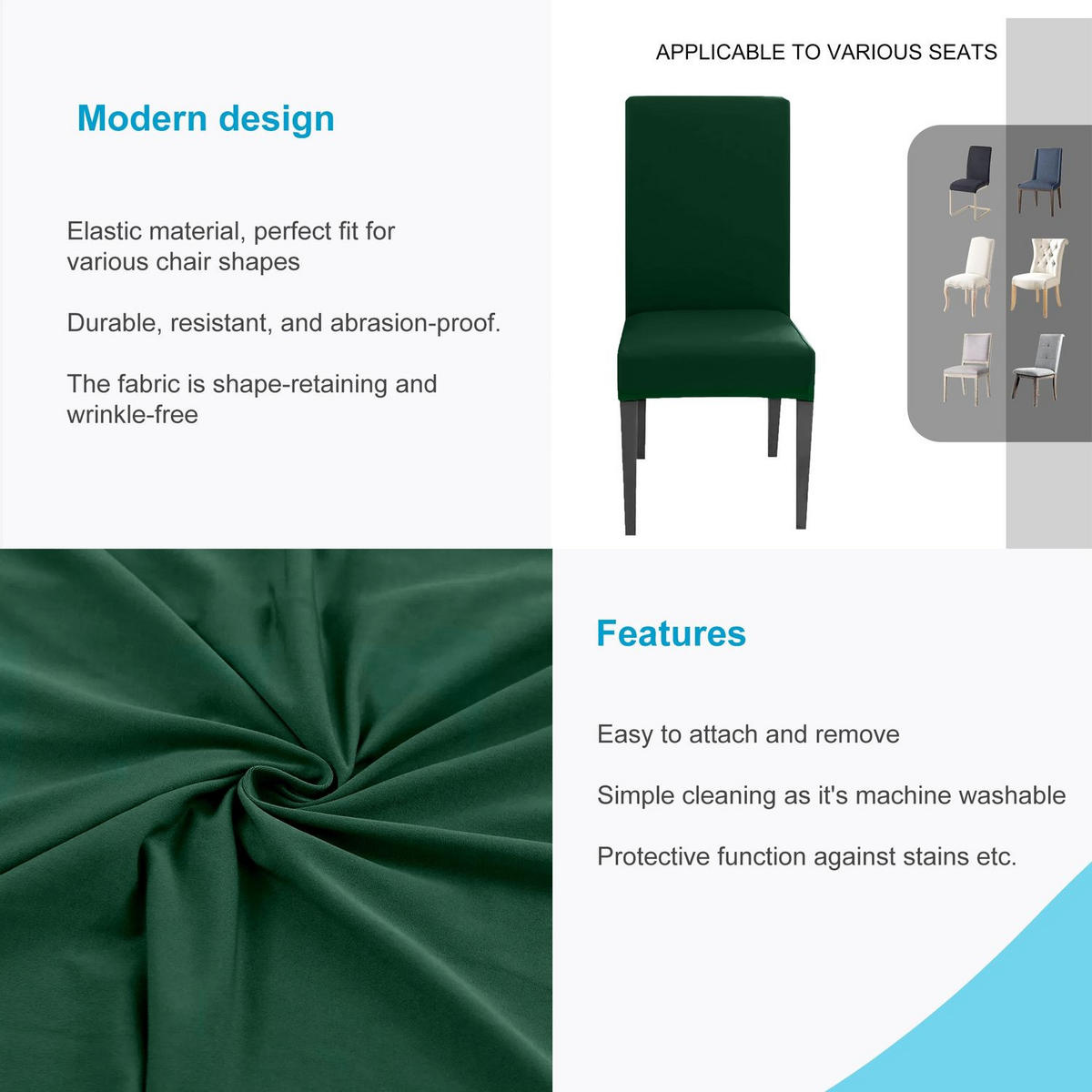 STUHLHUSSE (2-tlg. Set) - Grün, Kunststoff (1/38cm)