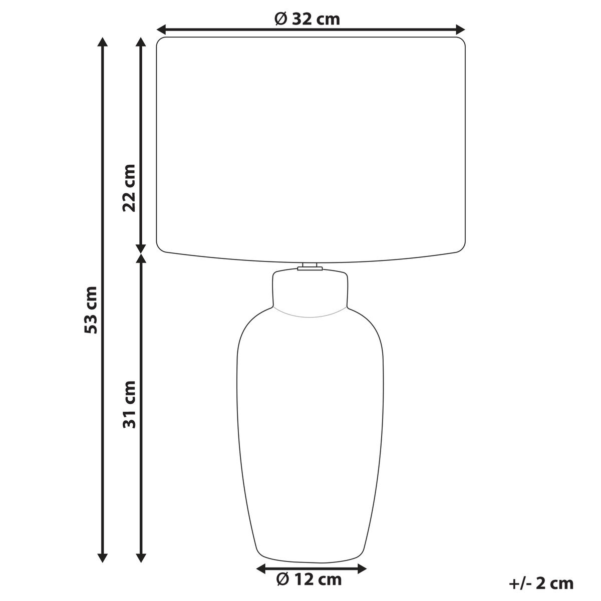 TISCHLAMPE Perlis 32/32/53 cm - Blau, Keramik (32/40/53cm) - Beliani