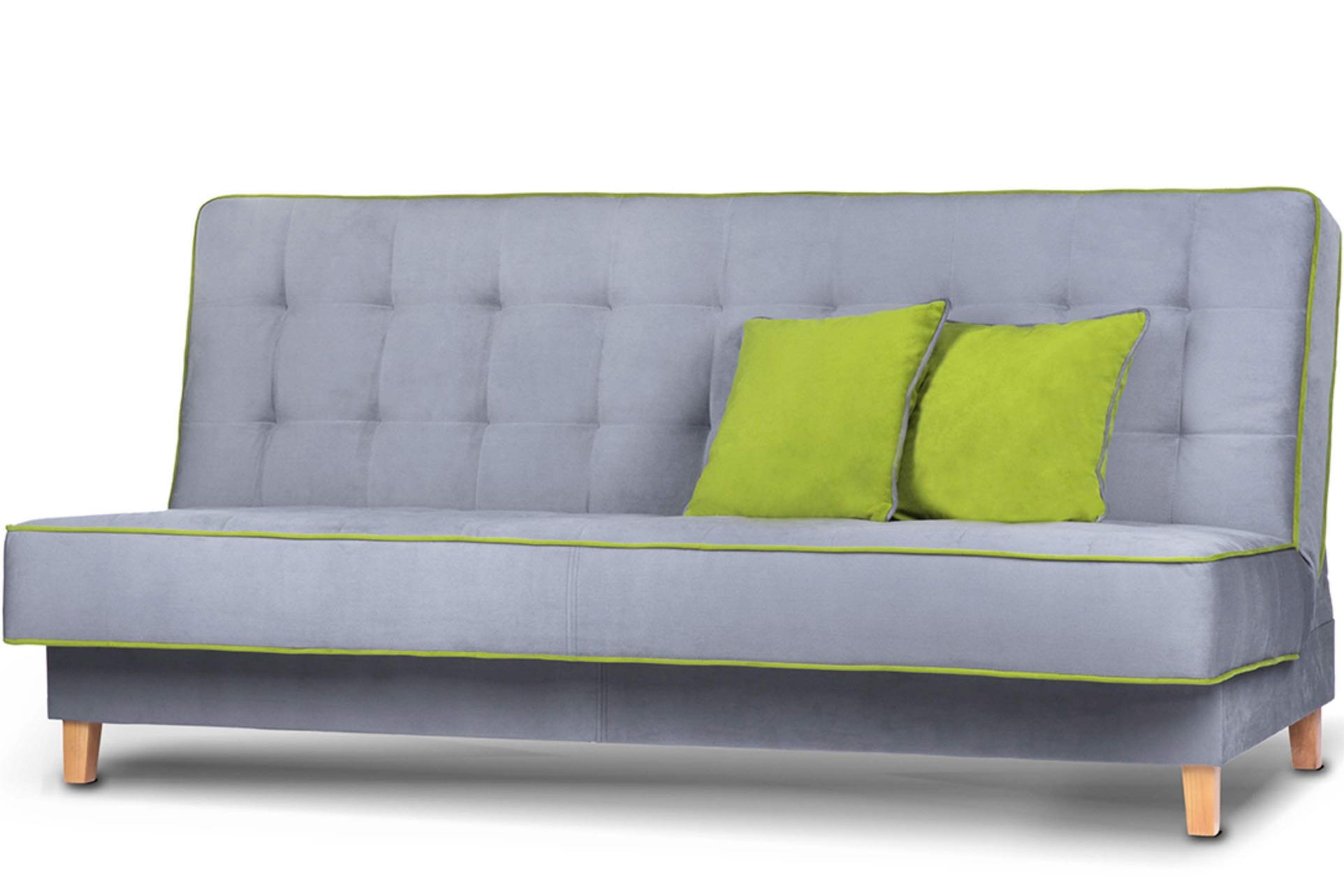 3-SITZER-SCHLAFSOFA DOZER Velours, grau / grün - Grau/Grün, Textil (197/94/93cm) - KONSIMO®