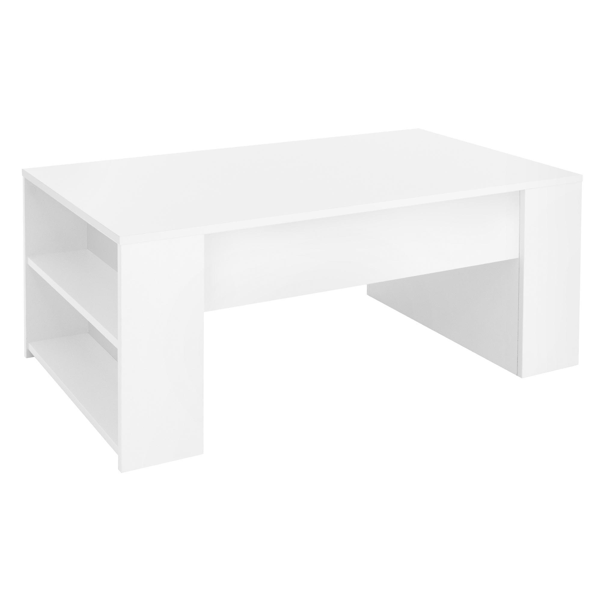 COUCHTISCH rechteckig Weiß 100/60/42 cm - Weiß, Holzwerkstoff (60/42/100cm) - ML-DESIGN