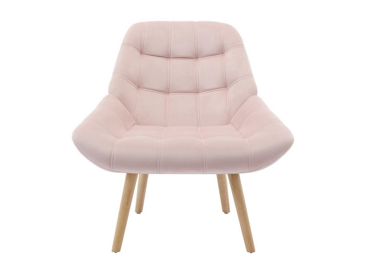 SESSEL - Samt - Rosa - LUOSTO - Pink, Textil (87/83/79cm) - Vente-Unique