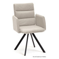 ARMLEHNSTUHL drehbar (6er-Set) Devin 52x92x60 Schwarz/Natur - Schwarz/Naturfarben, Kunststoff (60/92/52cm) - 58aufmkessel