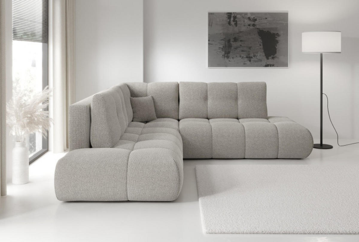 ECKSOFA Grau SOHI Curio 83 Ausziehbar Mit Schlaffunktion - Grau, Textil (266.5/266.5cm) - Sepro Meble