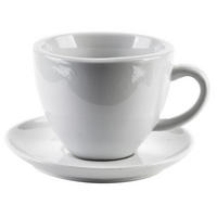 TASSE mit Untertasse Basic Weiß 15/10/7 cm Keramik - Weiß, Keramik (0.2L) - Mondex