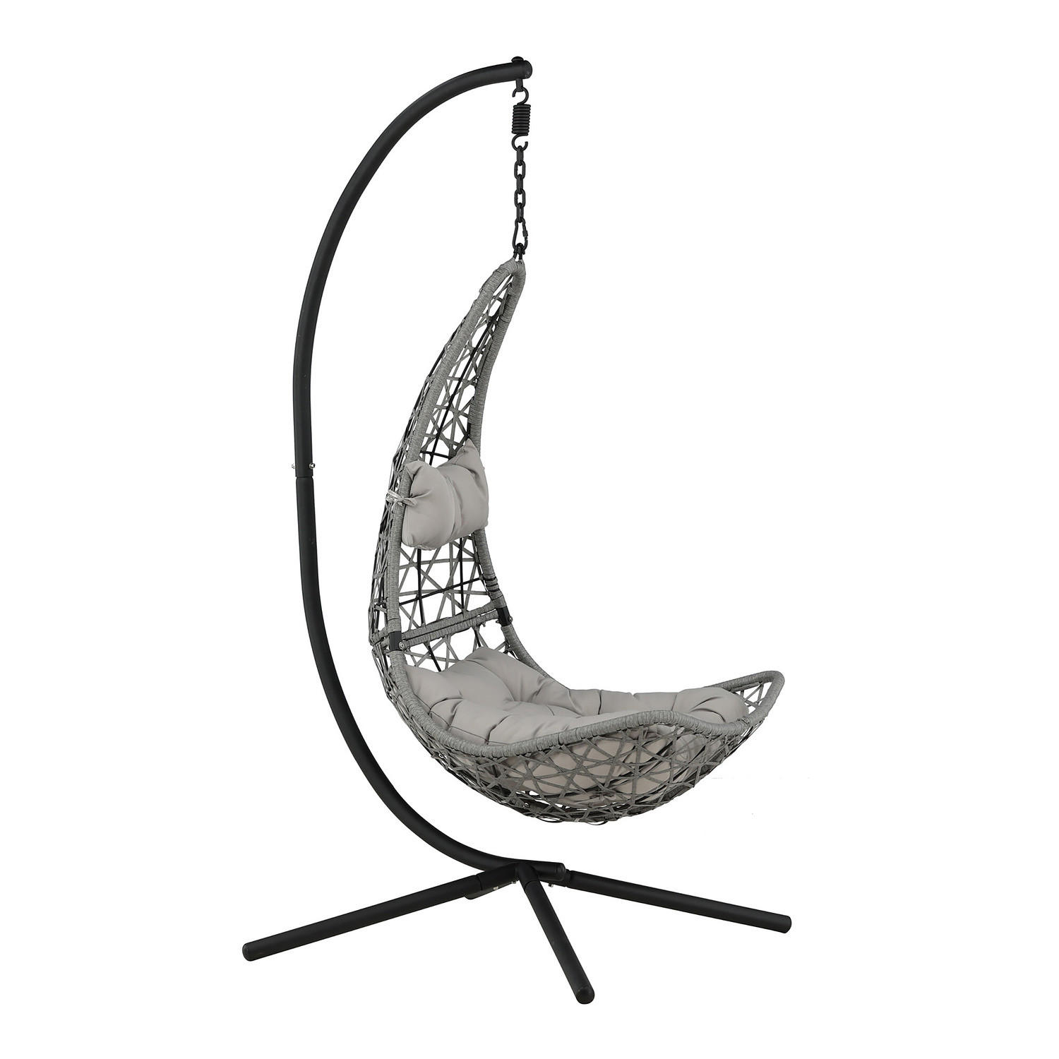 HÄNGESESSEL - Grau, Kunststoff (132/205/130cm) - home24