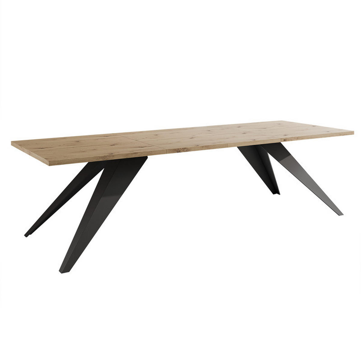 AUSZIEHTISCH XANDRO 160/90/76 cm mit Metallgestell, Schwarz / Artisan-Eiche - Schwarz/Eiche Artisan, Holzwerkstoff/Metall (90/160/76cm) - Idohome