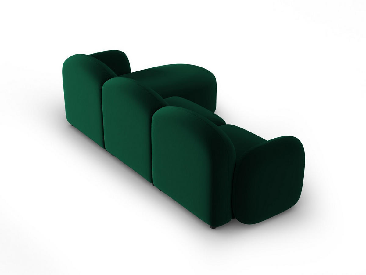 ECKSOFA links Blair aus Samt flaschengrün 4 Sitzplätze - Grün, Textil (155/272cm) - Micadoni
