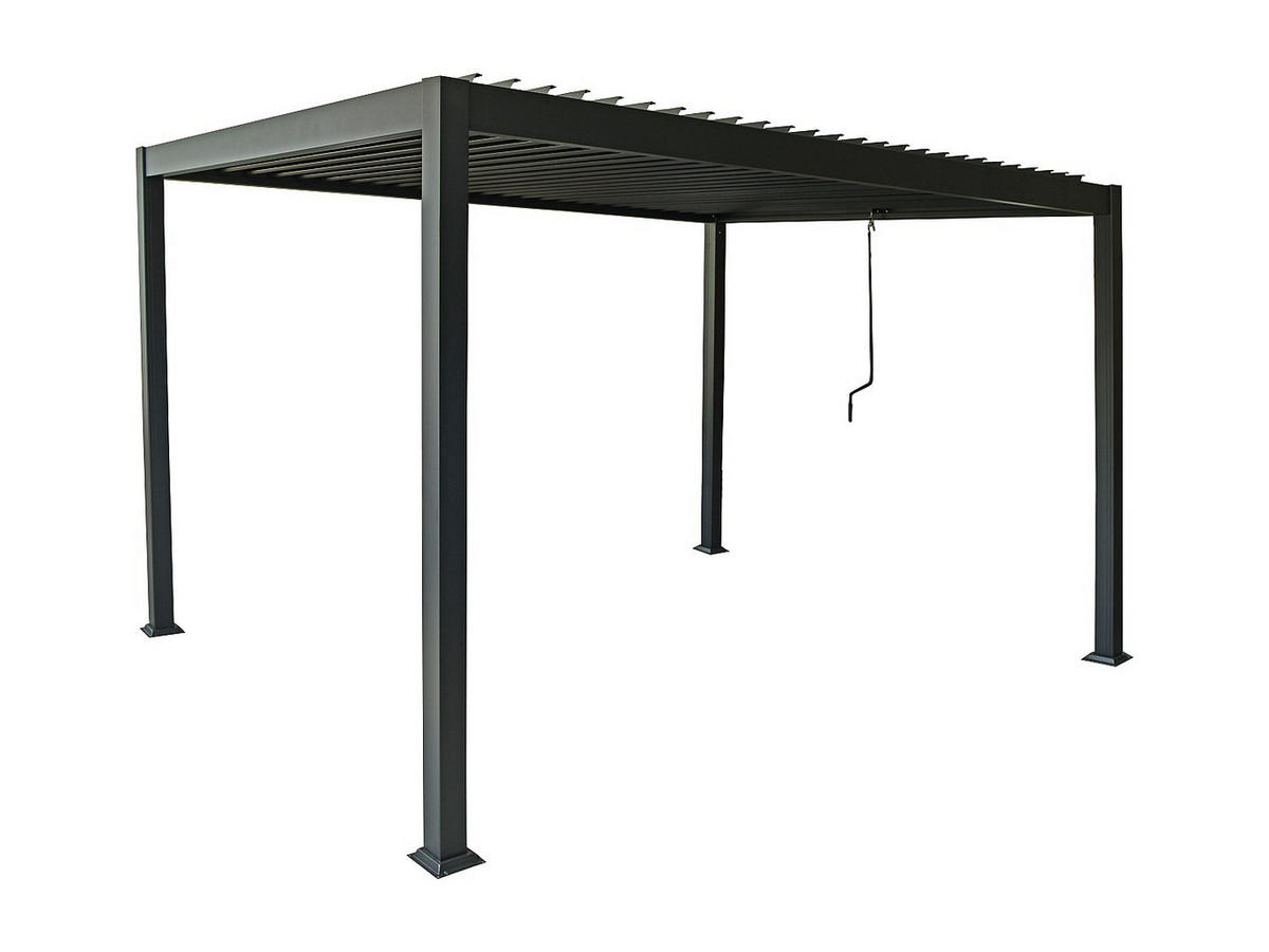 SELBSTTRAGENDE Pergola - 400 cm x 300 cm - metall - anthrazitgrau Amalfi - Anthrazit, Metall (400/250/300cm) - Vente-Unique
