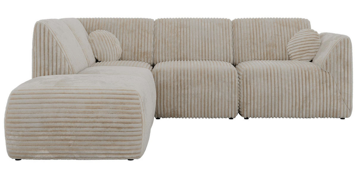 ROHOVÁ SEDAČKA NOARA 5M L Béžová Manšester - Vľavo - čierna/béžová, textil/plast (244/267cm) - MKS