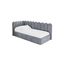 EINZELLBETT Jugendbett mit Bettkasten, Rechts - ARTY 90x200 Grau - Blaugrau, Holzwerkstoff/Textil (90/200cm) - ALTDECOR