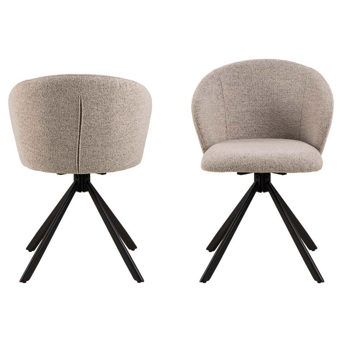 2ER Set ESSZIMMERSTUHL Beige - Beige, Textil (46/80/58cm) - ebuy24