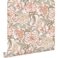 TAPETE Blumenmuster 53 cm x 10.05 m - Pink, Papier (53/1000cm) - ESTAhome