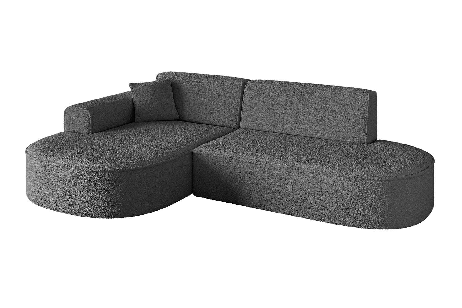 ECKSOFA Ottomane Links MARI-L1 - 232x163x73,5 cm Grau Bouclé - Schwarz/Grau, Holzwerkstoff/Kunststoff (163/234cm) - ALTDECOR