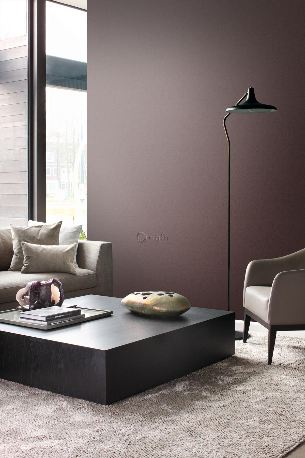TAPETE Ornamente 53 cm x 10.05 m - Lila, Papier (53/1000cm) - Origin Wallcoverings