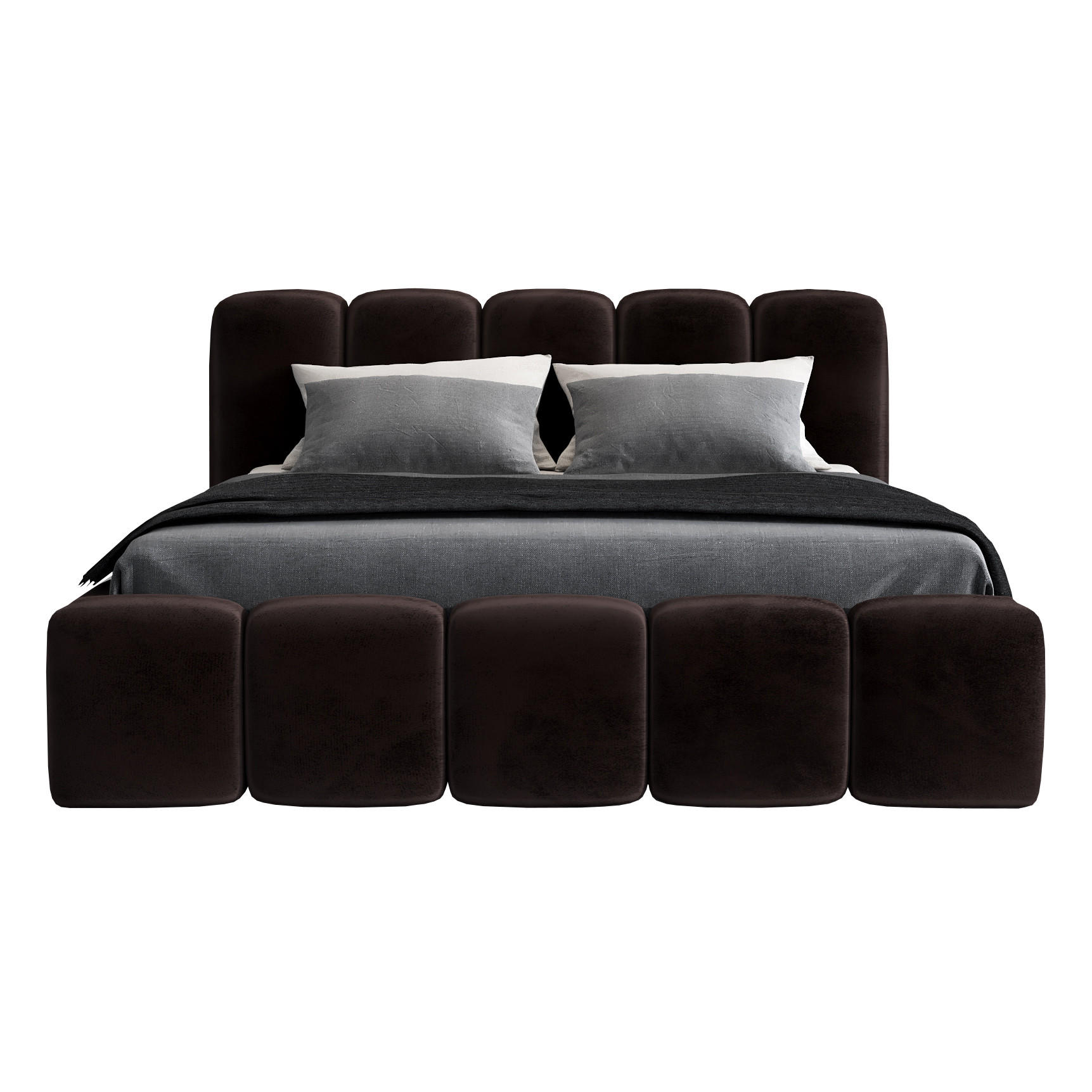 POLSTERBETT SONIC mit Matratze H2 120x200 Dunkelbraun - Dunkelbraun, Textil (120/200cm) - A&J MöbelLand
