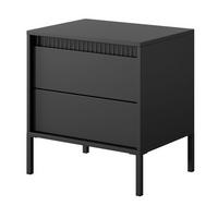 NACHTTISCH 55 cm mit Schubladen Santori, Schwarz - Schwarz, Holz (54/56/40cm) - Emporius