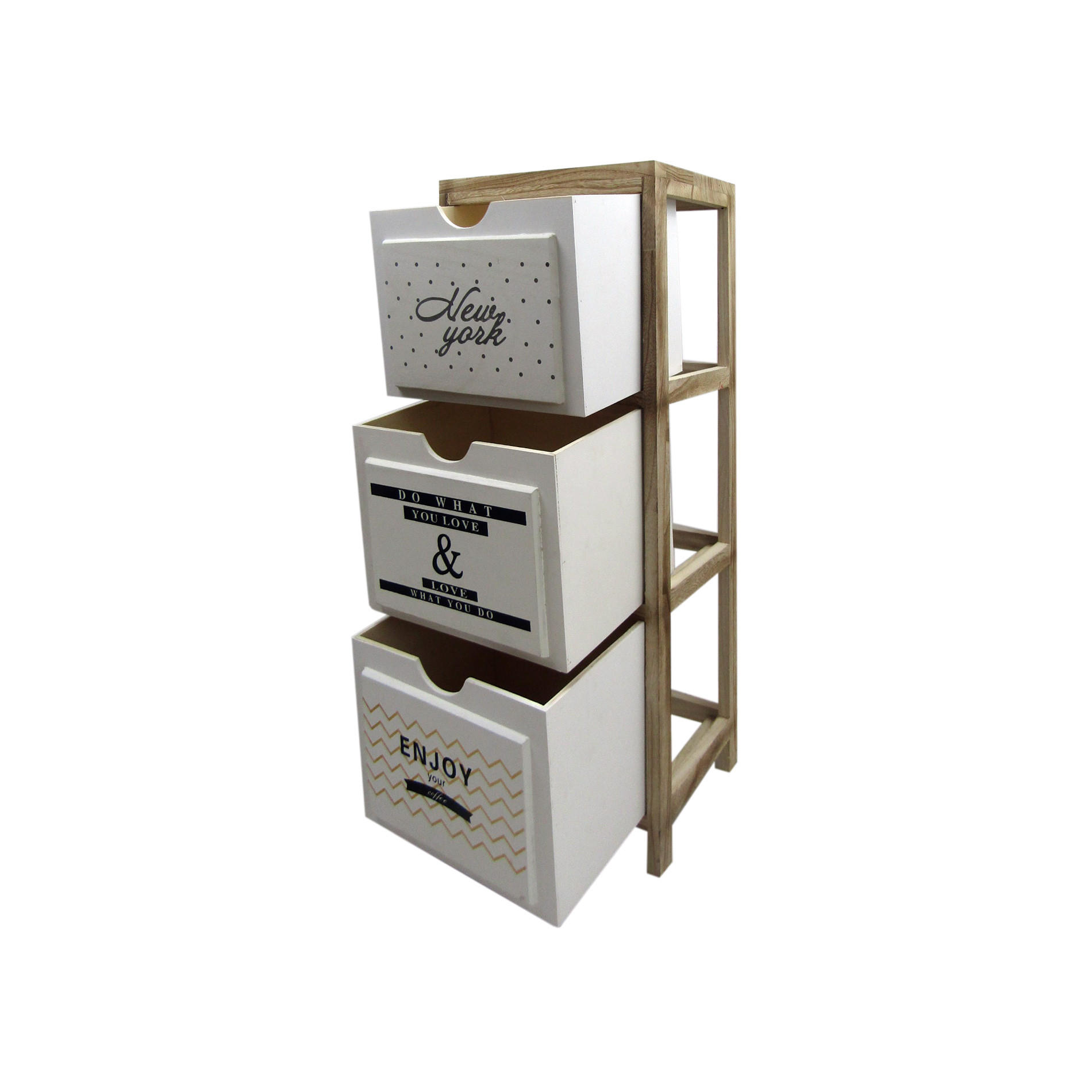 NACHTTISCH Weiß 24/30/79 cm - Weiß, Holz (24/79/30cm) - Mobili Rebecca