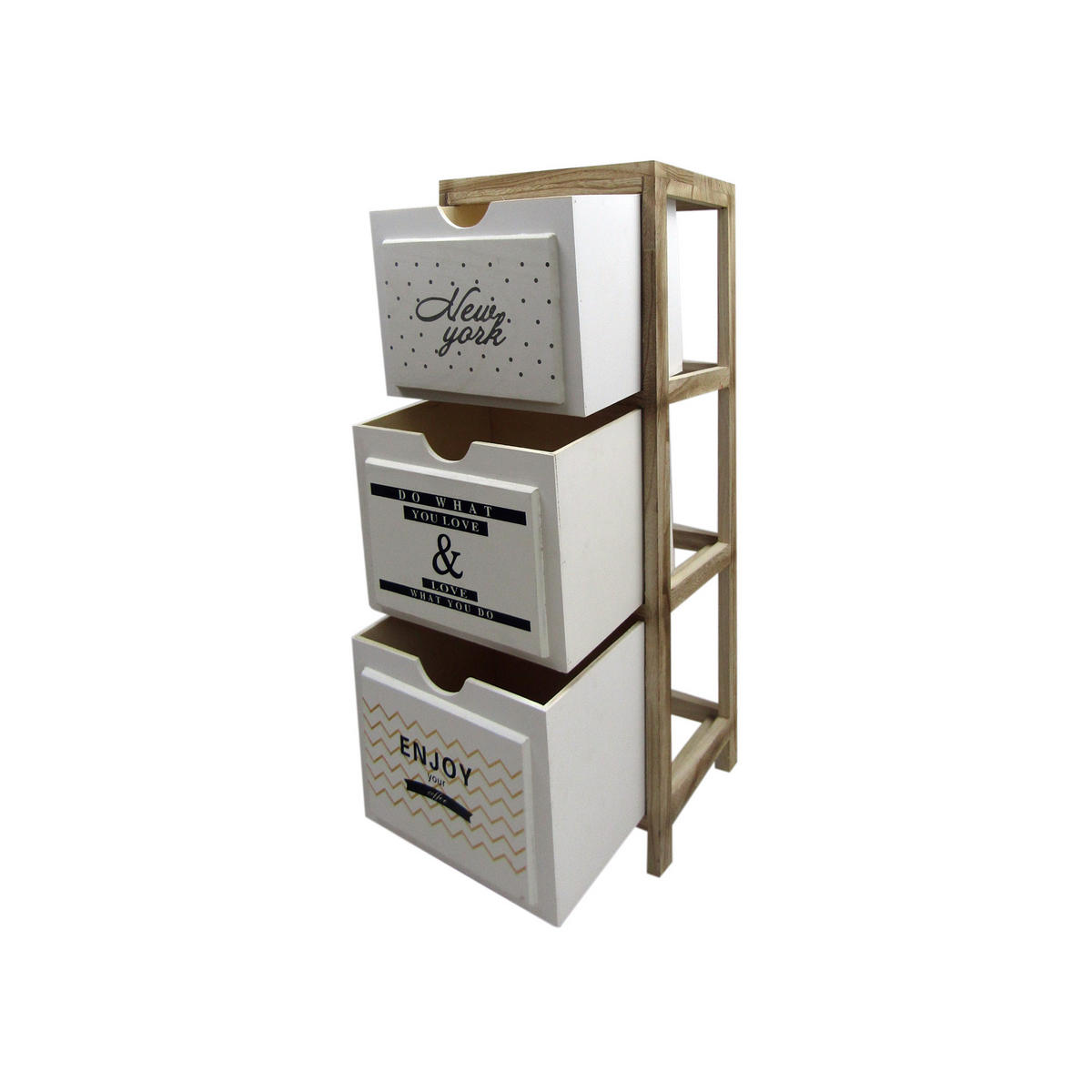 NACHTTISCH Weiß 24/30/79 cm - Weiß, Holz (24/79/30cm) - Mobili Rebecca