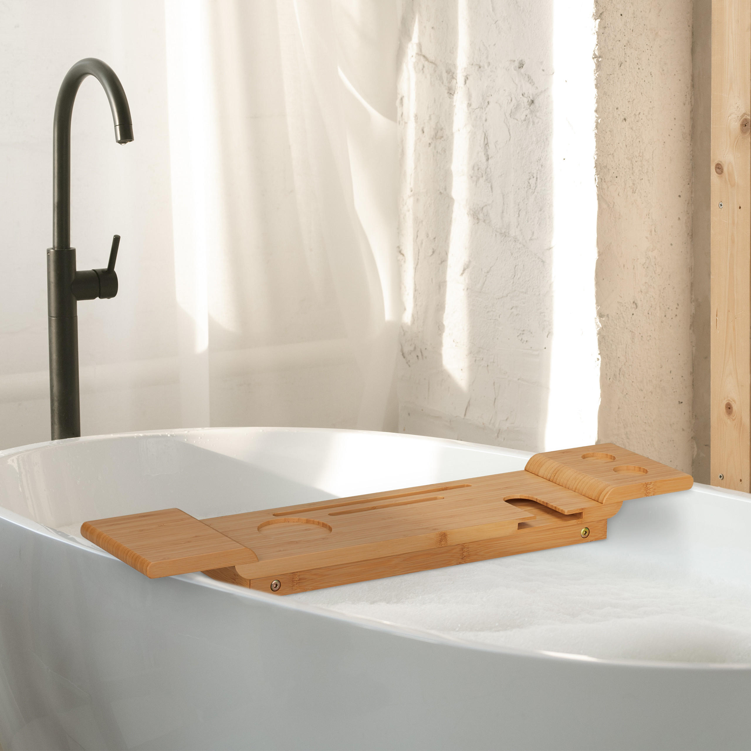 BADEWANNENABLAGE - Hellbraun, Holz (70/24.5/15.5cm) - Relaxdays