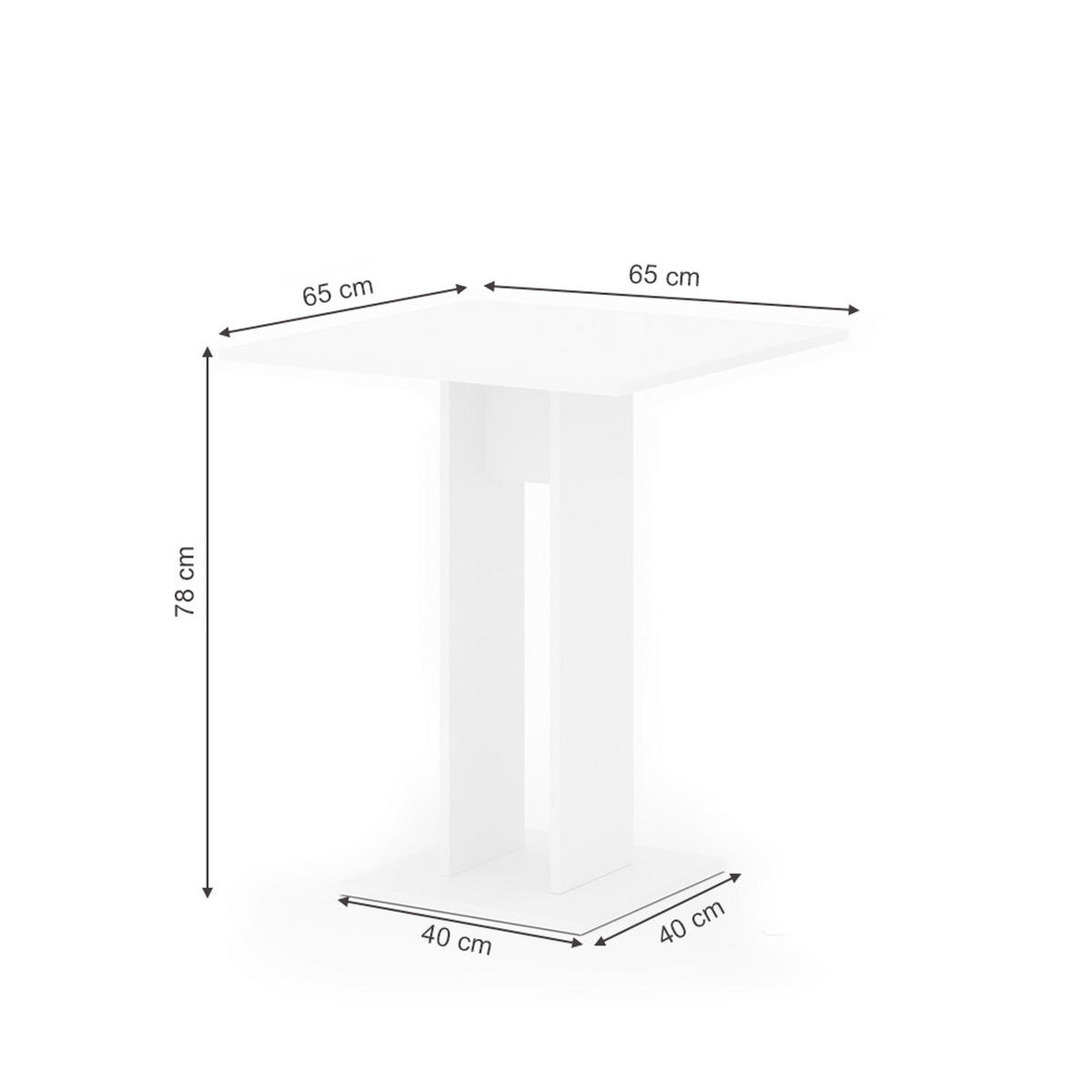 ESSTISCH Repose Weiß 65 x 65 cm - Weiß, Holzwerkstoff (65/65/78cm) - Vicco