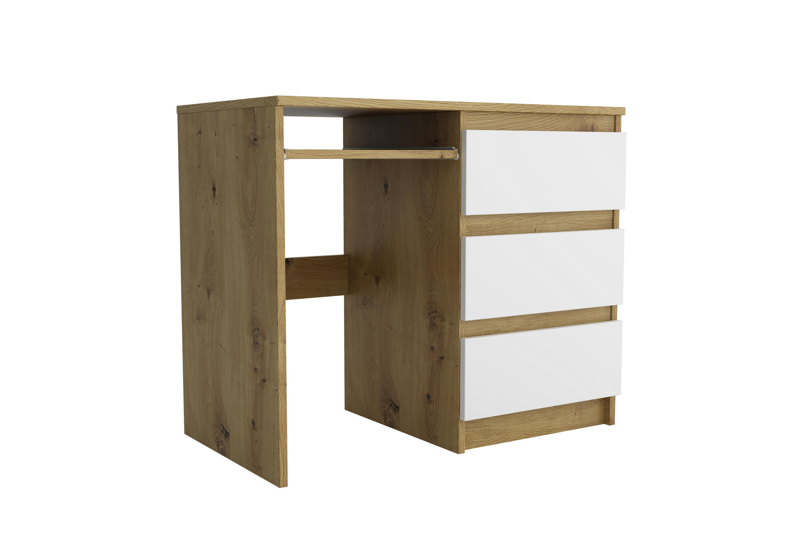 SCHREIBTISCH ANGULO 90x50x76 cm Bürotisch Computertisch, Eiche Artisan - Eiche Artisan, Holzwerkstoff (50/90/76cm) - MASSENO