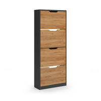 SCHUHKIPPER Luca, Anthrazit/Goldkraft Eiche, 59 x 146 cm mit 4 Kippfächern - Honigeiche/Anthrazit, Holzwerkstoff (59/146/22cm) - Vicco