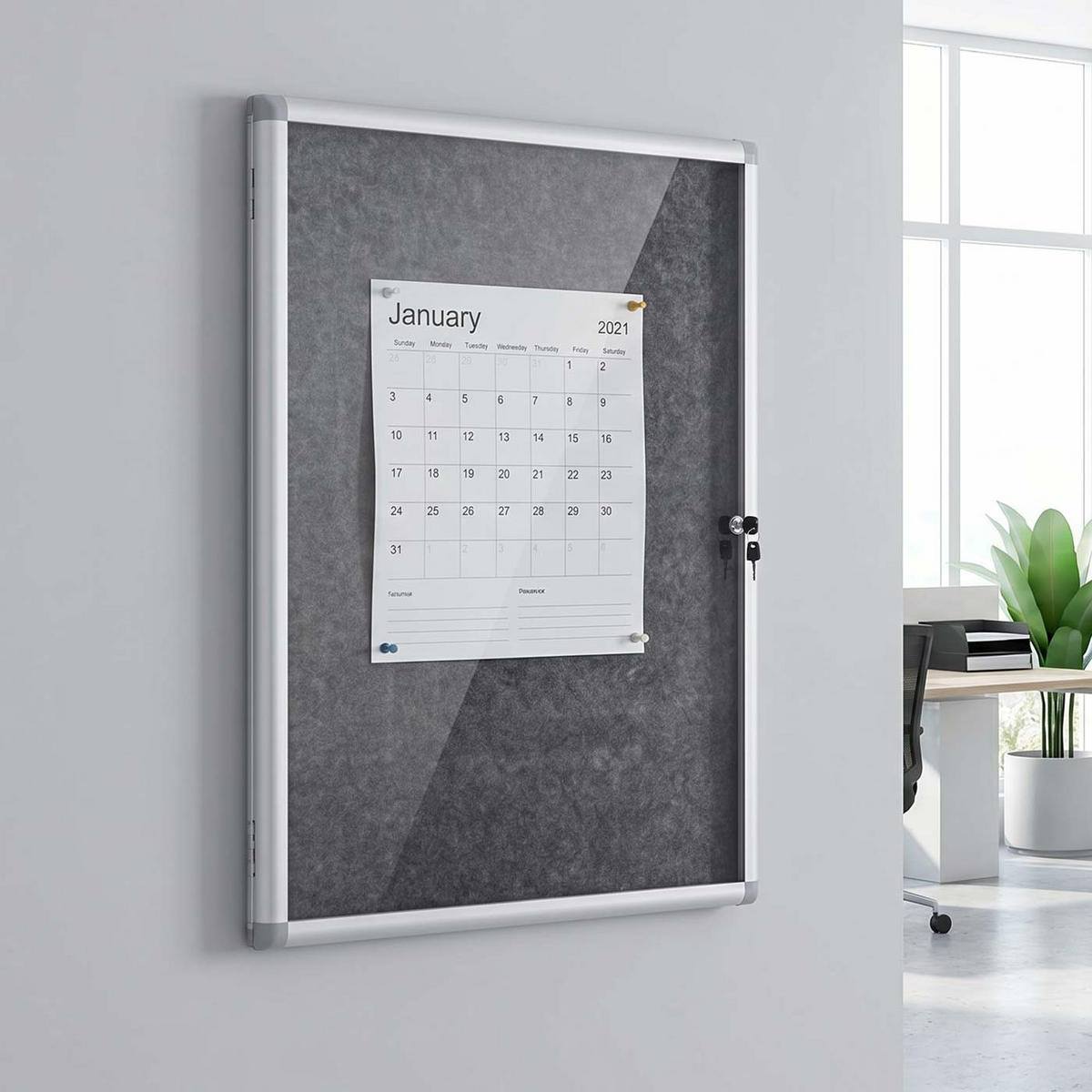 SCHAUKASTEN Grau - Grau, Metall (68/95/7cm) - MCW