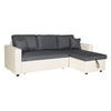 ECKSOFA CLARK Grau meliert und Weiß 3 Plätze - Weiß, Kunststoff (225/146cm) - Happy Garden