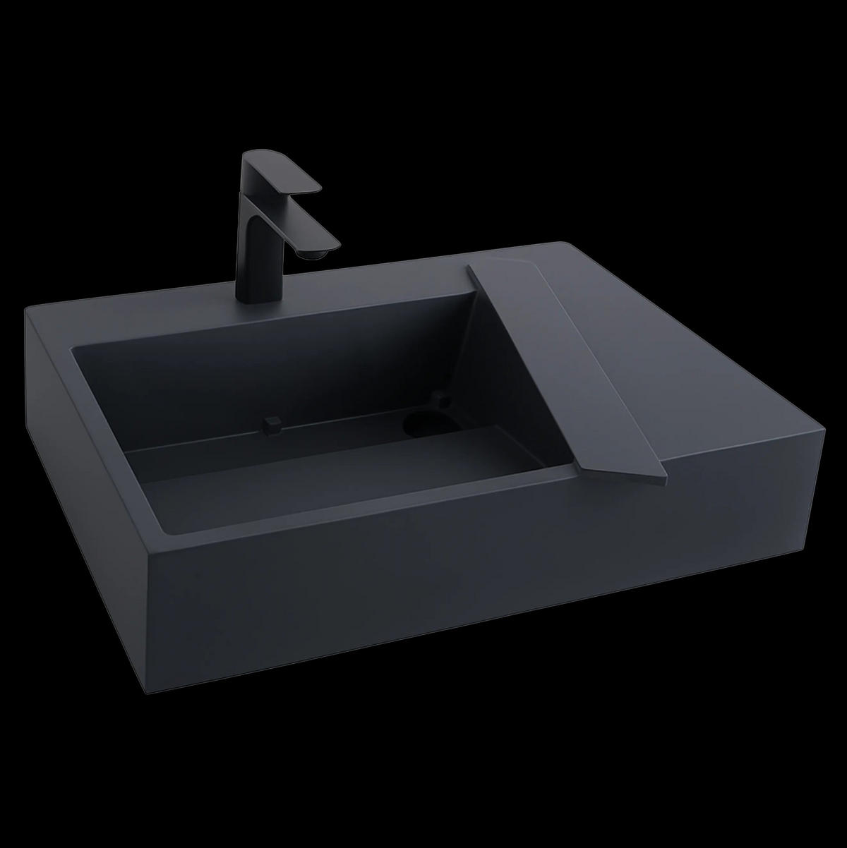 WASCHBECKEN Rea Konglomerat Archi 75 Cm Grey Matt - Grau, Keramik (43/14/75cm) - REA