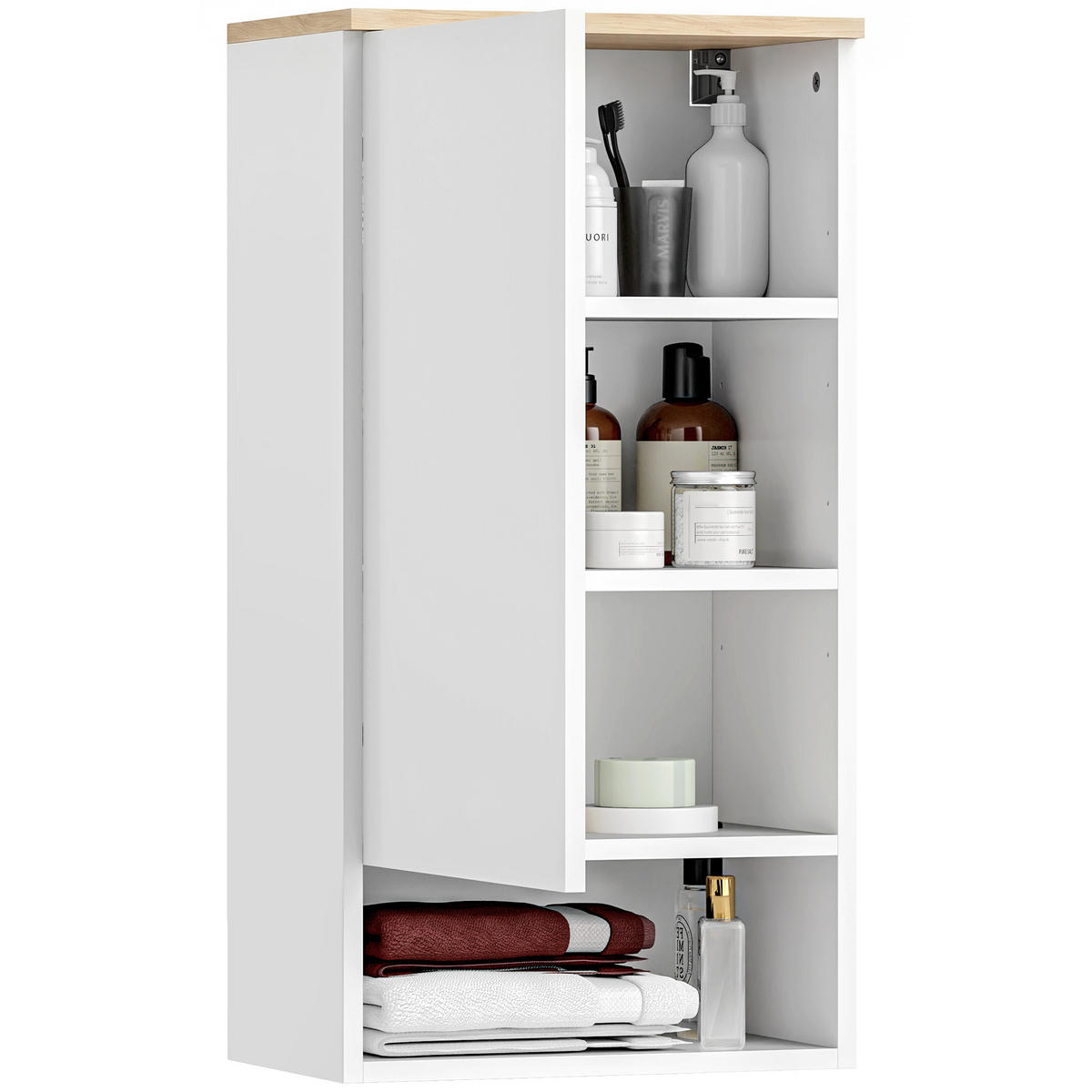 BADEZIMMERSCHRANK DE-09616 Weiß - Weiß, Holzwerkstoff (40/77/27cm) - ComfortXL