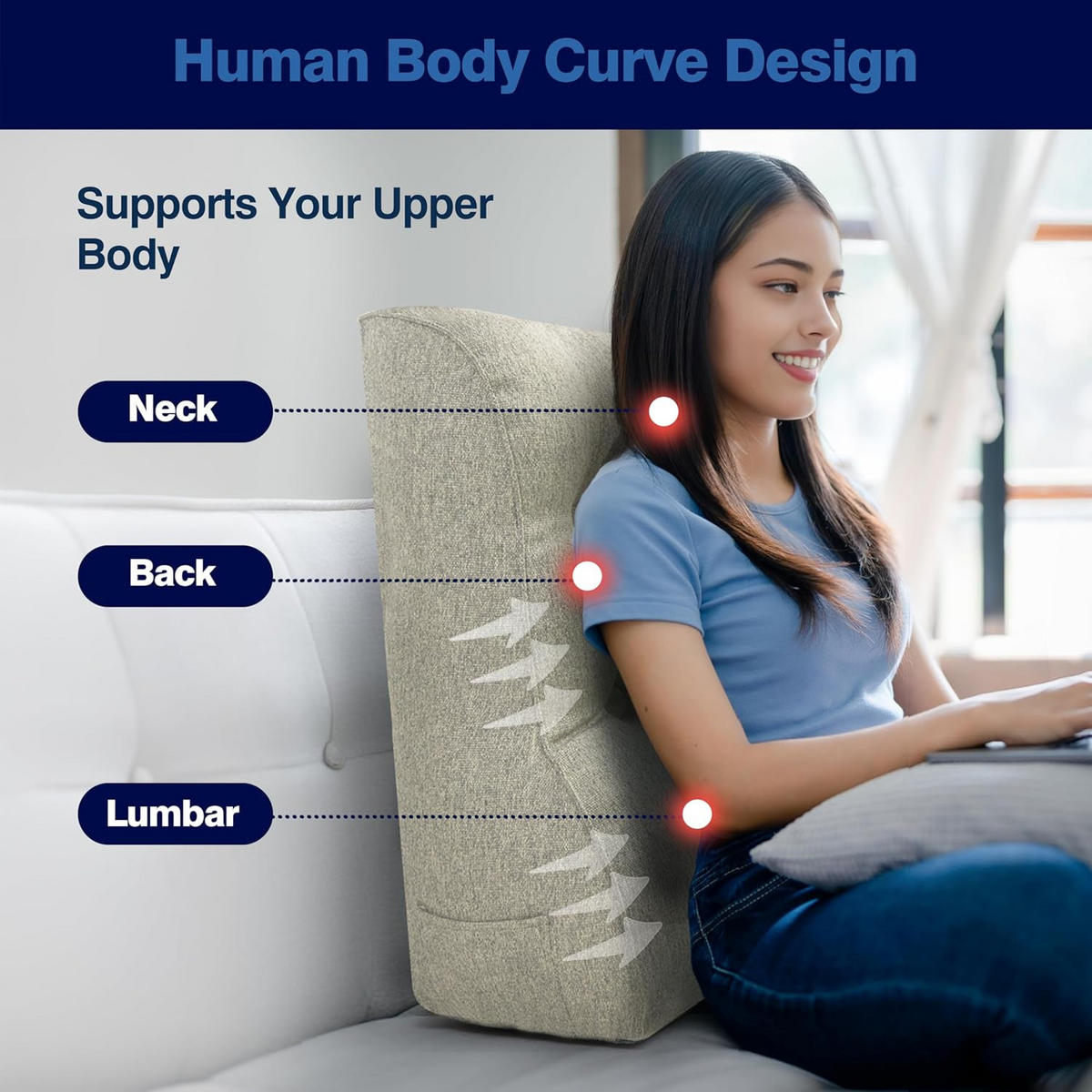 RÜCKENKISSEN Kopfteilkissen leinen Weiß 50cm - Weiß, Textil (30/50cm) - Vercart