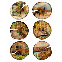 WANDTATTOO Stadtblick 85 x 65 cm - Beige, Papier (85/65/65cm) - Sanders & Sanders