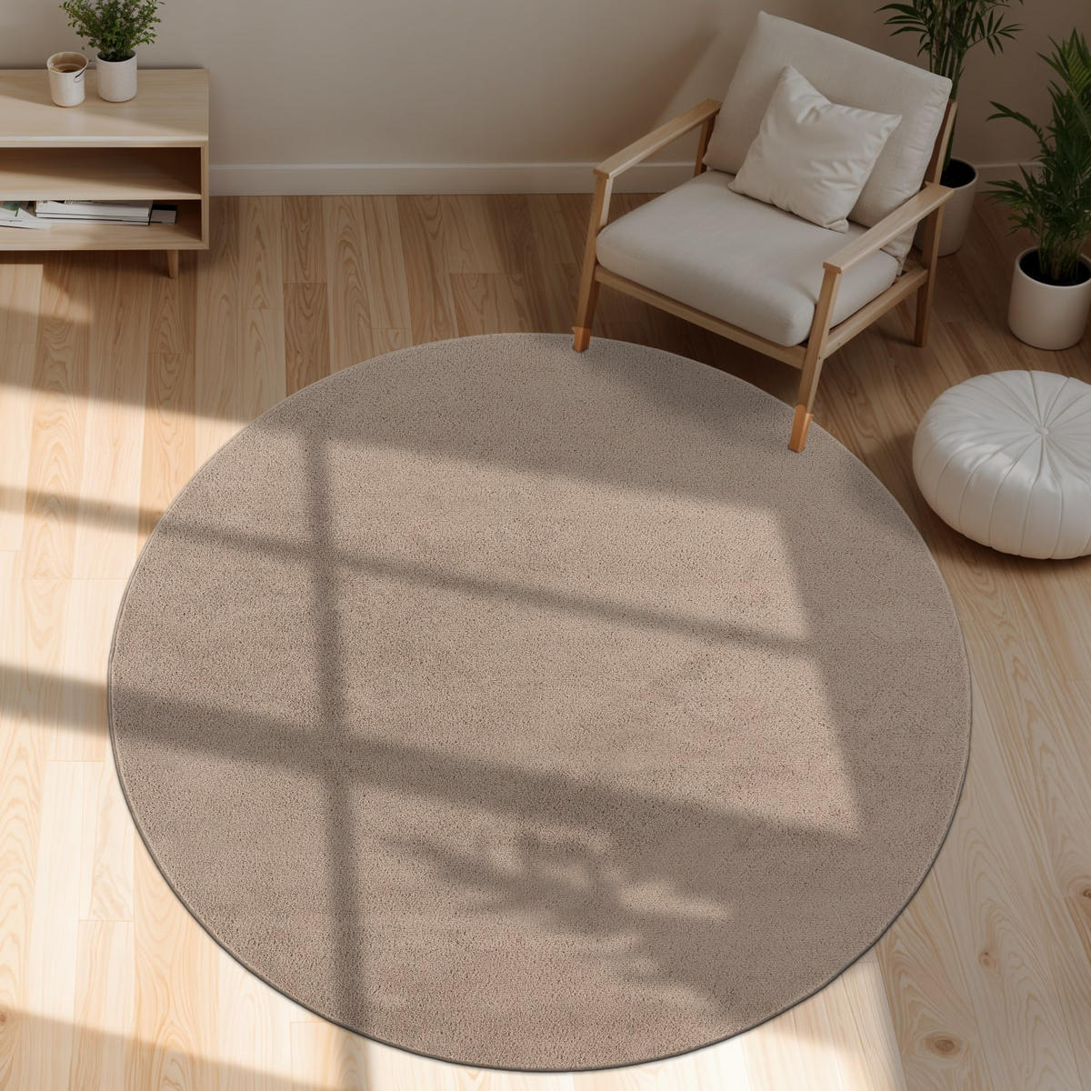 KURZFLORTEPPICH 200/200 cm Cadiz 630 - Taupe, Kunststoff (200/200cm) - Paco Home