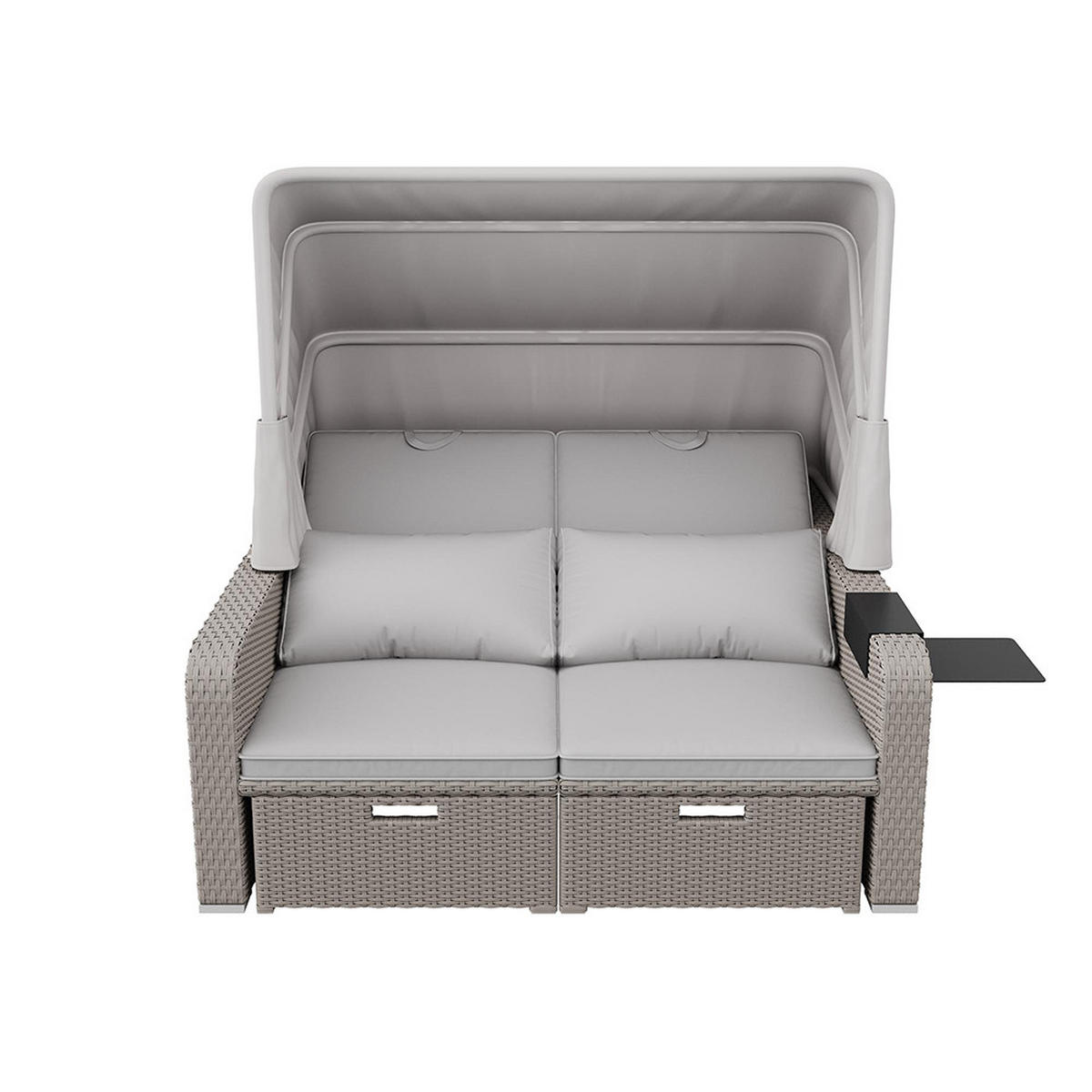 LOUNGESOFA Abnehmbare Markise in Khaki - Cappuccino, Textil (126/152/130cm) - KOMHTOM