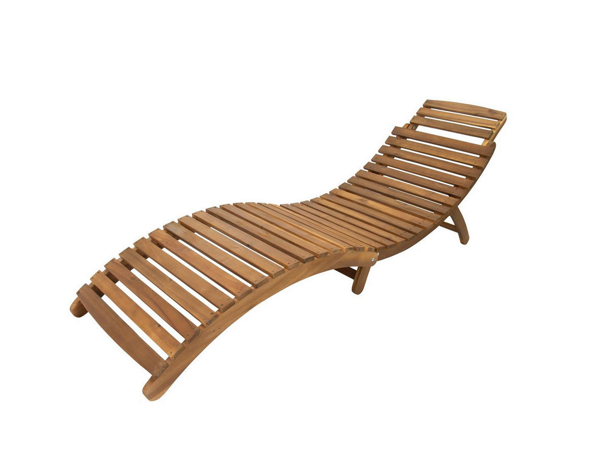 GARTENLIEGE Catania II Akazienholz FSC 100 mit Beistelltisch - Braun, Kunststoff (59/25/95cm) - bellavista - Home & Garden