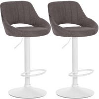 BARHOCKER 2er Set Stoff dunkelgrau - Dunkelgrau, Textil (47/85/48cm) - CLP