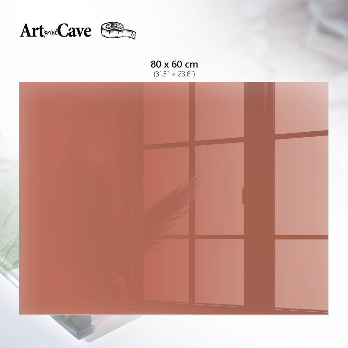 GLASPLATTE 80x60 cm – Ziegelfarbe - Violett, Glas (0.4/80/60cm) - ArtPrintCave