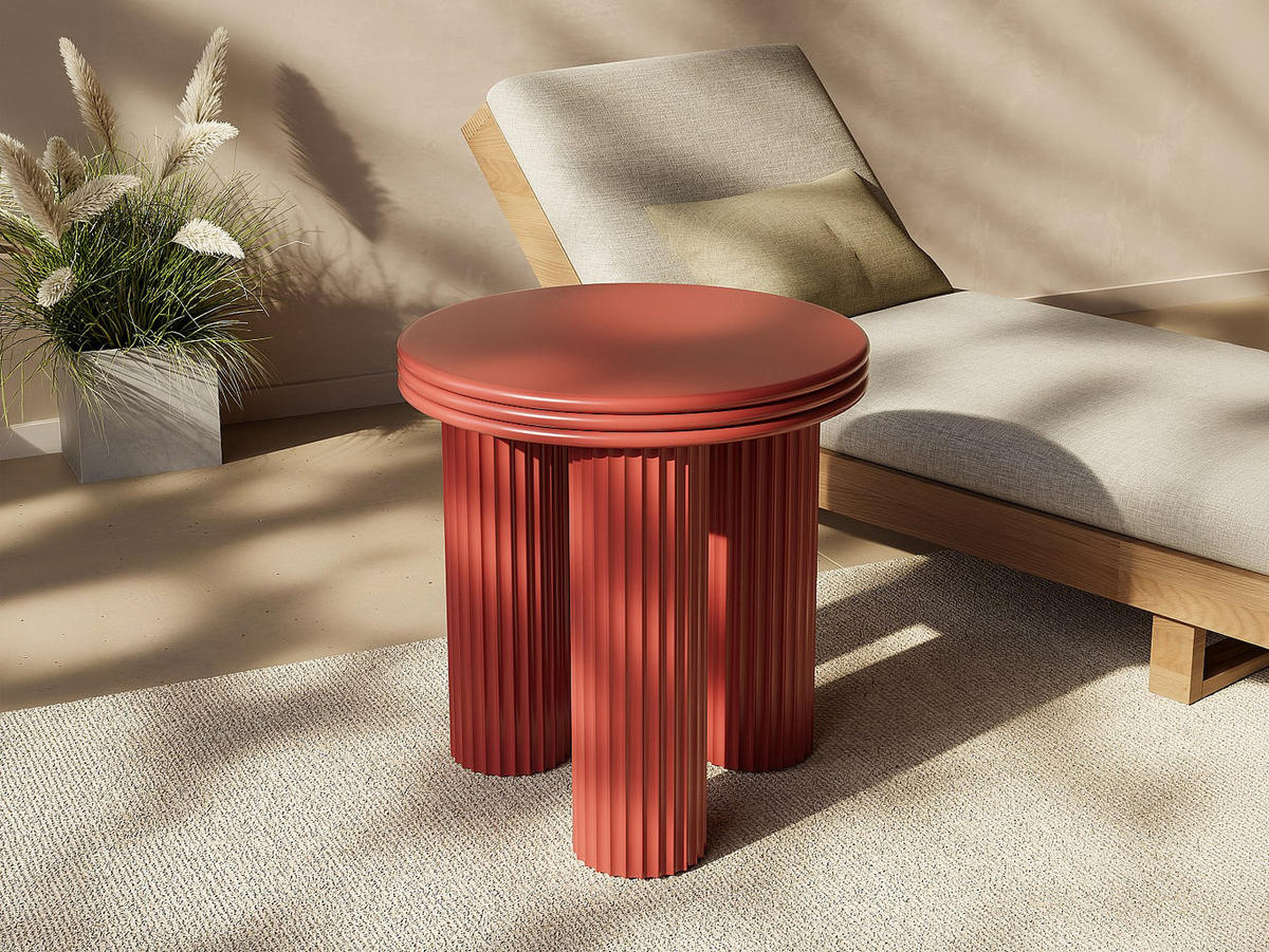 BEISTELLTISCH - 35 cm x 35 cm - metall - terracotta Ravoka - Terracotta, Metall (35/35/36cm) - Vente-Unique