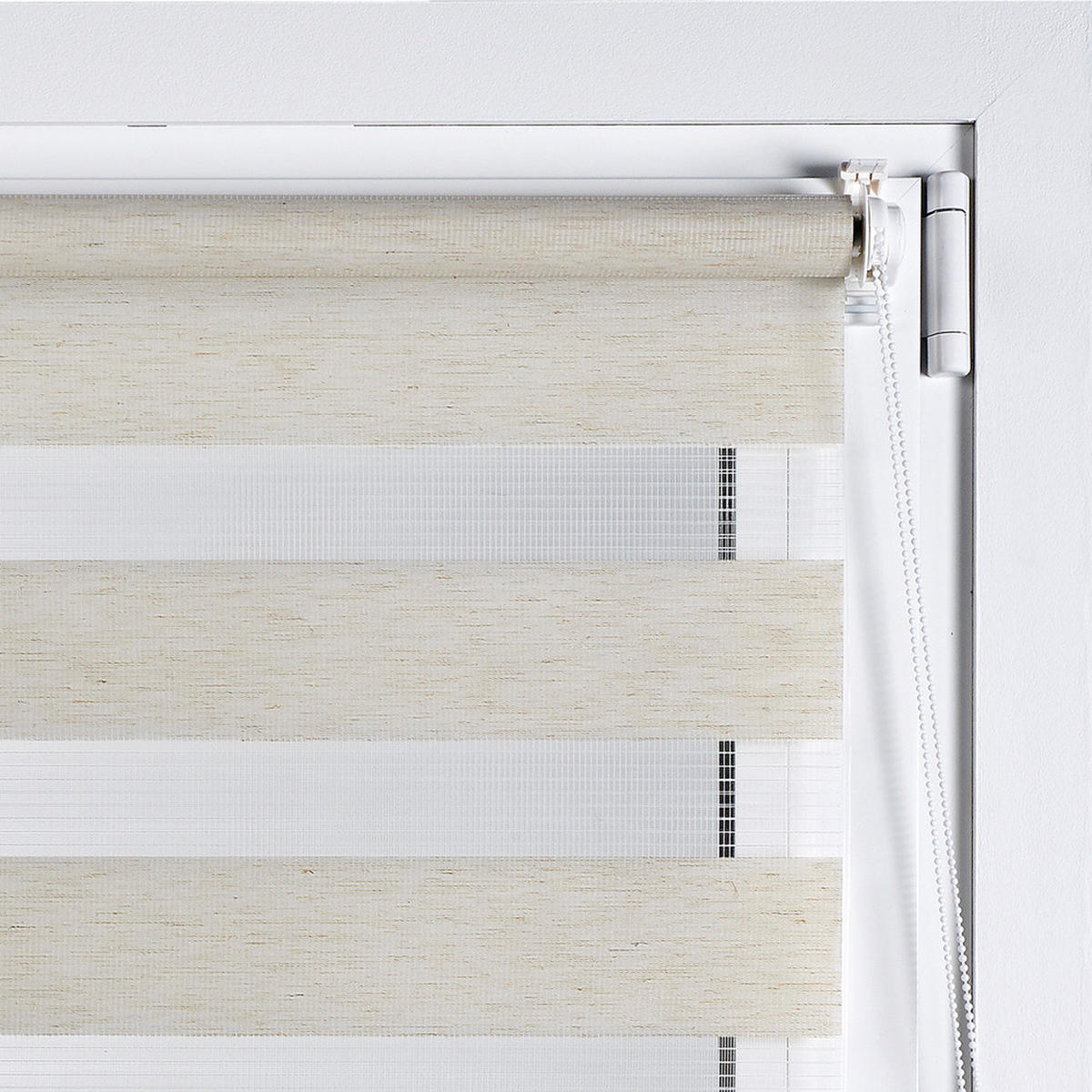 DOPPELROLLO Leinen, 90cm x 180 cm - Beige, Kunststoff (90/180cm) - STORESDECO