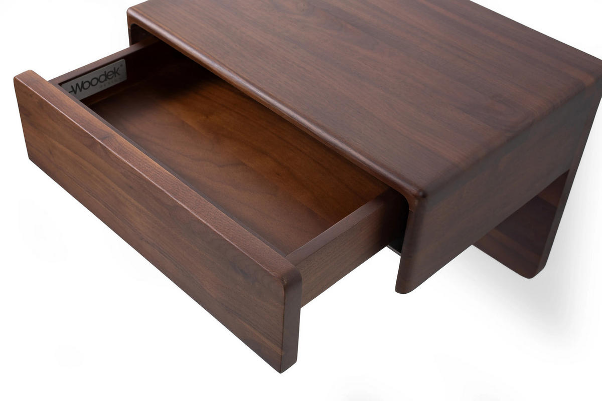 WANDNACHTTISCH Frank H30 aus Nussbaum mit Schublade - Braun, Holz (40/30/30cm) - WOODEK